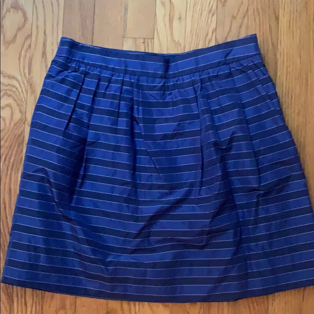 J Crew blue striped midi skirt size 8